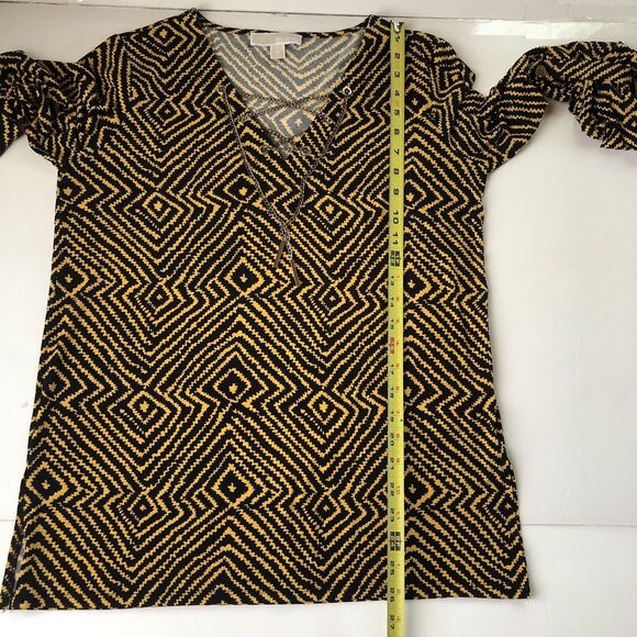 Michael Michael Kors Tribal Print  3/4 Drawstring Front Roll Tab Sleeves Medium - Picture 6 of 11